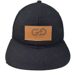 Origaudio Snapback Black Brown Hat OS Gravity Pictures Logo Patch Flat Brim